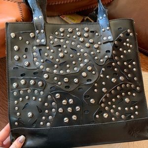 New Patricia Nash black handbag with studding